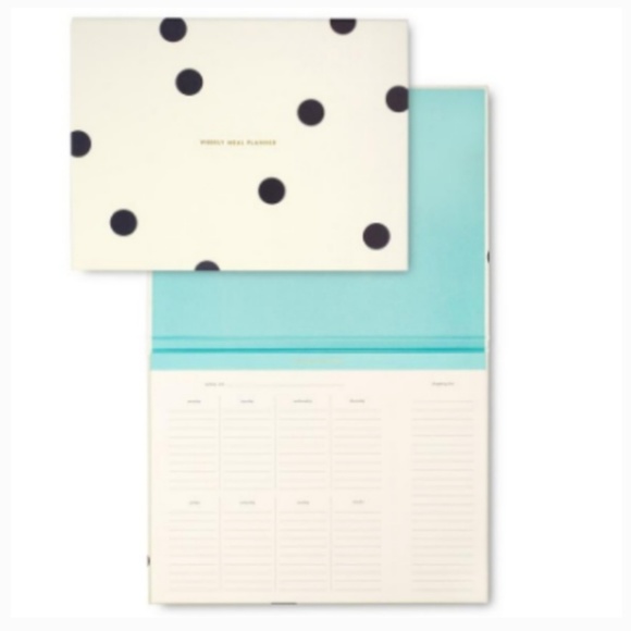 kate spade Meal Planner /Market List, Black Dot new no tags - Picture 1 of 9